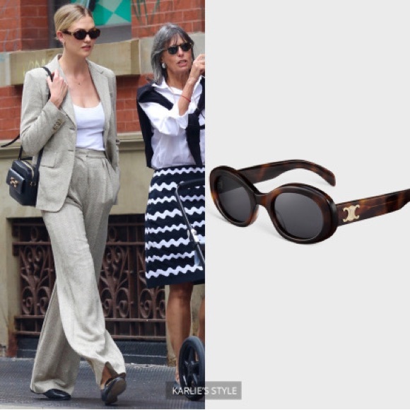 Celine triomphe oval sunglasses Havana - Picture 13 of 16